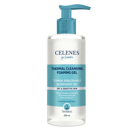 Celenes by Sweden Thermal Cleansing Foaming Gel – Dry And Sensitive Skin - 250ml | سيلينس غسول جيل رغوي للبشرة الجافة والحساسة - 250 مل