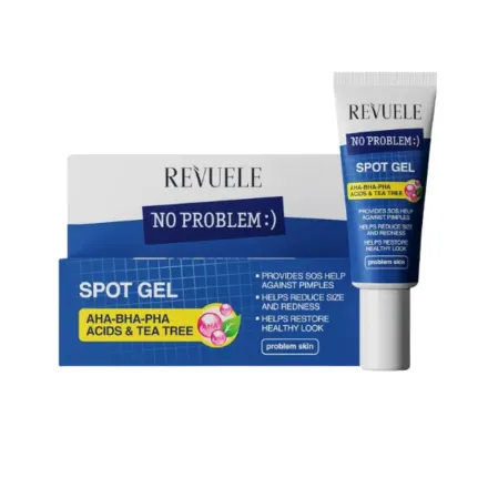 Revuele Spot Gel AHA-BHA-RHA acids and tea tree - 25ml | ريفويل جل موضعي لعلاج الحبوب بالأحماض و زيت شجرة الشاي - 25 مل