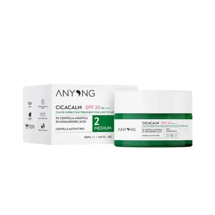 ANYONG Cicacalm Spf 20 Color Correcting Treatment for Fair 1 Medium - 30ml |أنيونغ علاج تصحيح اللون للبشرة الفاتحة والمعتدلة - 30 مل