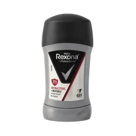 Rexona Men Motionsense Antibacterial + Invisible Anti-perspirant Stick 48H - 40g | ريكسونا مضاد تعرّق ستيك مضاد للبكتيريا وغير مرئي 48 ساعة - 40 غرام