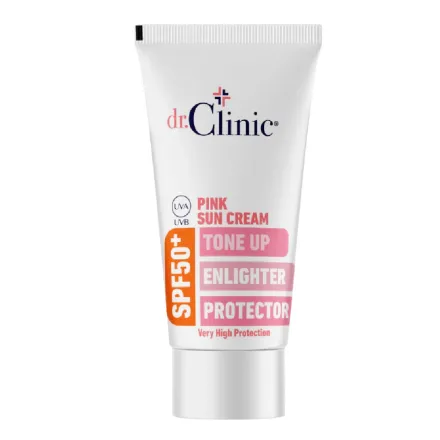 dr.Clinic pink SPF50 Enlighter Protector Tone Up Sun Cream - 50ml | دكتور كلينك واقي شمسي كريم بينك تون اب - 50 مل