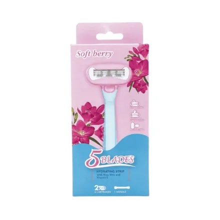 Soft berry Simply Better 5 Blades Hydrating Strip |سوفت بيري شفرة حلاقة بخمس شفرات مع شريط ترطيب