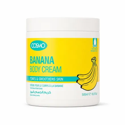 COSMO Banana Body Cream Tones & Smoothens Skin - 500ml | كوزمو كريم للجسم بالموز - 500 مل