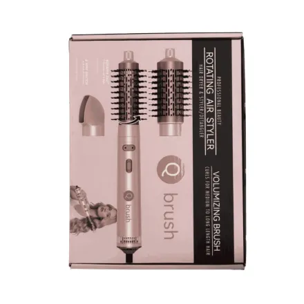 Q brush Rotating Air Styler Hair Dryer & Styler/Detangler Volumizing Brush | كيو برش فرشاة هوائية دوارة مجفف شعر ومصفف/مزيل تشابك وفرشاة لتكثيف الشعر
