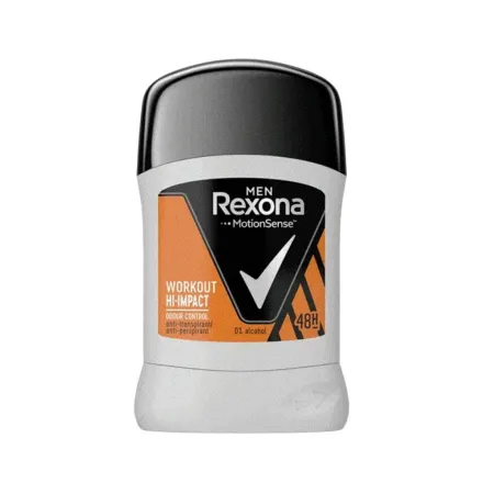 Rexona Men Motionsense Workout Hi-impact Antiperspirant Stick 48H - 40g |ريكسونا مضاد للتعرّق للرجال لمدة 48 ساعة - 40 غرام