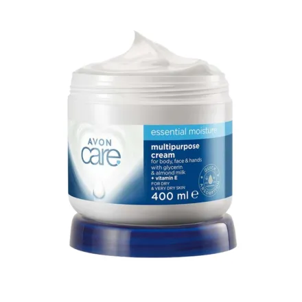 AVON Care Almond Milk Essential Moisture Multipurpose Cream - 400ml | افون كريم مرطب بخلاصة حليب لوز - 400مل