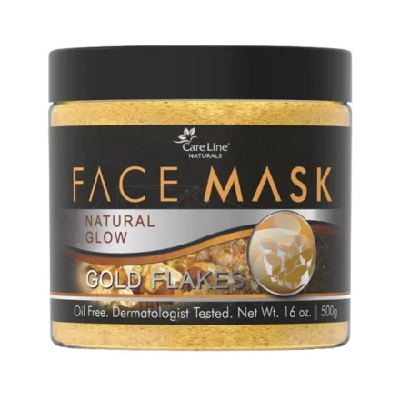 Care Line Face Mask Natural Glow Gold Flakes - 500g |كير لاين ماسك الوجه الطبيعي للتوهج مع رقائق الذهب - 500 جرام