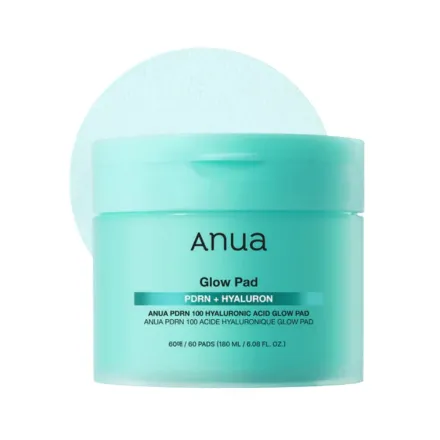 Anua Glow Pad Pdrn + Hyaluron - 60pads | أنوا وسادات قطنية بالهيالورونيك اسيد - 60 وسادة