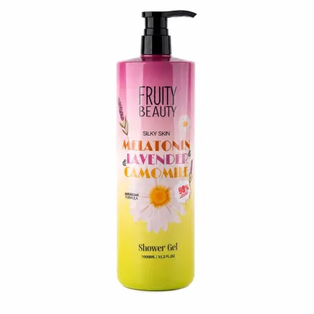 FRUITY BEAUTY Silky Skin Melatonin & Lavender & Camomile Shower Gel - 1000ml | فروتي بيوتي شاور جيل للجسم باللافندر و الكاموميل - 1000 مل