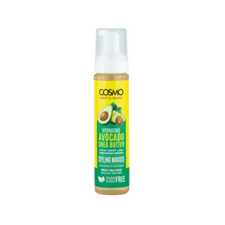COSMO COSMETICS Soft & Shine Hydrating Styling Mousse - 250ml | كوزمو كوزمتكس موس تصفيف مرطب بزبدة الشيا والأفوكادو - 250مل