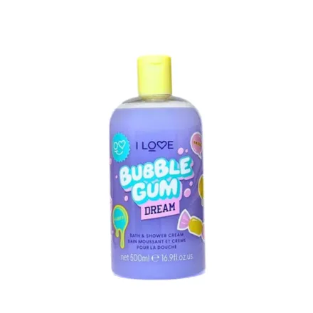 I Love - Bubble Gum Dream Bath & Shower Gel - 500ml | آي لوف كريم استحمام برائحة العلكة – 500 مل