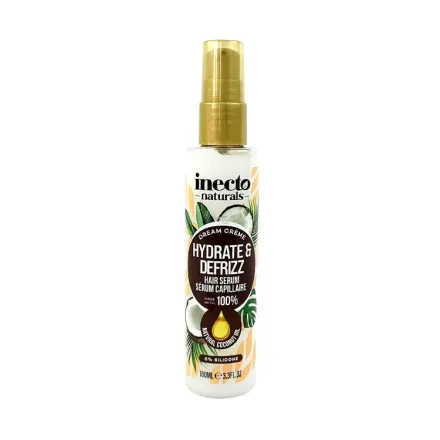inecto natural Coconut Hair Serum with Pure Coconut Oil - 100ml | إنكتو سيروم زيت للشعر الجاف بزيت جوز الهند - 100 مل