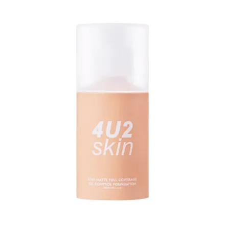4U2 Skin Stay Matte Full Coverage Foundation With Spf50 pa++++ - 25ml | فور يو تو سكين كريم أساس مات بتغطية كاملة مع واقي شمس- 25مل