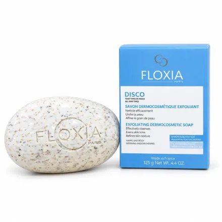 Floxia Exfoliating Dermocosmetic Disco Soap For Blemished Skin - 125g | فلوكسيا صابونة مقشرة للبشرة التي تعاني من العيوب - 125 غرام