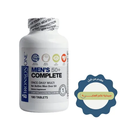 Bronson One Men's 50+ Complete - 180 Tablets | برونسون مكمل غذائي شامل للرجال فوق 50 عام - 180 قرص