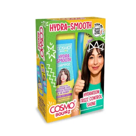 COSMO COSMETICS 2PCS SHAMP & COND HYDRA SMOOTH - 400ml | كوزمو كوزمتكس مجموعة شامبو وبلسم هيدرا سموث قطعتين - 400 مل