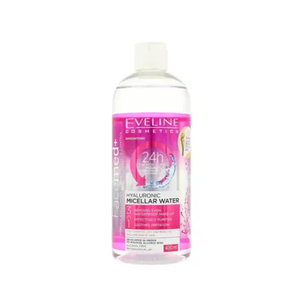 EVELINE Facemed+ cleansing micellar water with hyaluronic acid - 400ml | ايفلين مزيل مكياج ميسيلر مع هيلورنيك اسيد - 400 مل