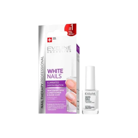EVELINE Whitening Nail Conditioner & Base Coat - 12ml | ايفلين طلاء مفتح يستخدم ك توب كوت او ك طبقة قاعدية - 12 مل