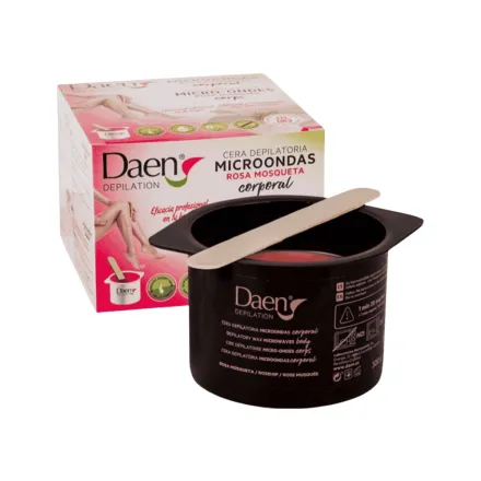 Daen Wax Cera Microondas Corporal Rosa mosqueta - 250gr | داين شمع إزالة شعر للجسم بنظام التسخين في الميكروويف - 250غ