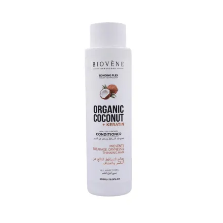 BIOVENE Organic Coconut + Keratin Hair Loss Growth Conditioner - 500ml | بيوفين بلسم جوز الهند مع كيراتين لمنع التساقط - 500مل