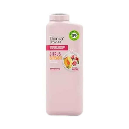 Dicora Urban Fit Vitamin C Citrus & Peach shower gel for all skin types - 400ml | ديكورا سائل استحمام بفيتامين سي والخوخ - 400 مل