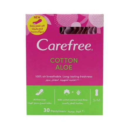 Carefree Cotton Feel Aloe - 30pads | كير فري فوط يومية - 30 فوطة