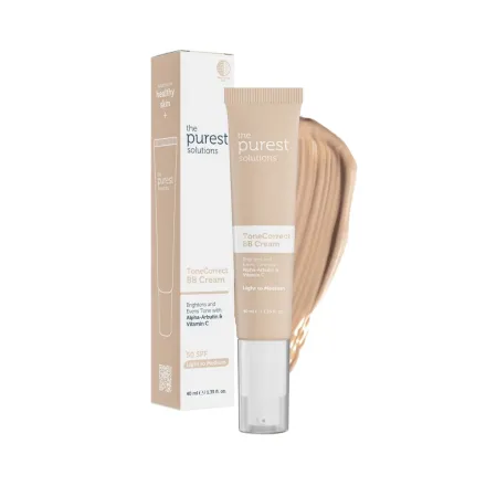 The Purest Solutions Tone Correct BB Cream +50 Spf - 40ml | ذا بيورست بي بي كريم مع لون - 40 مل