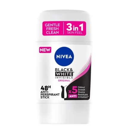 NIVEA Deo Stick Female Black & White - 50 ml | نيفيا مزيل تعرق ستيك بلاك اند وايت - 50 مل