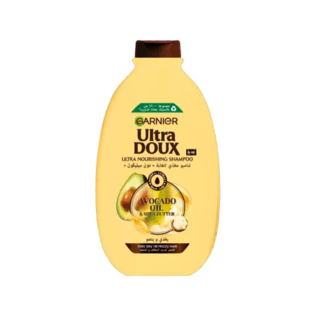 Garnier Ultra Doux Shampoo Avocado Oil & Shea Butter - 400ml | غارنييه الترا دو شامبو بزيت الاوفوكادو وزبدة الشيا للشعر الجاف - 400 مل