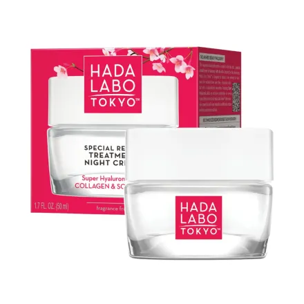 Hada Labo Special Repair Treatment Night Cream Super Hyaluronic Acid Collagen & Squalane - 50ml | هادا لابو كريم ليلي معالج بالهيالورونيك اسيد, كولاجين, سكوالين - 50 مل