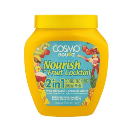 COSMO COSMETICS 2IN1 HR TREATMENT COCKTAIL BZ - 1000ml | كوزمو كوزمتكس علاج شعر 2 في 1 كوكتيل الفواكه - 1000 مل