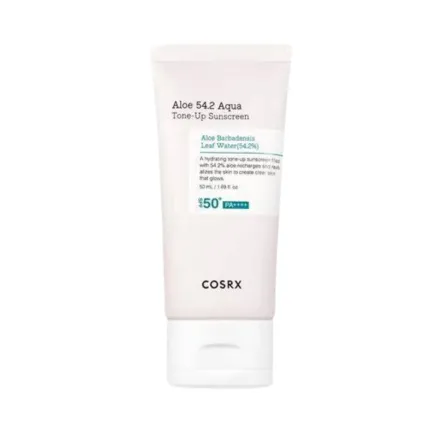 COSRX Aqua Tone Up Aloe 54.2 Sunscreen spf 50 - 50ml | كوزركس واقي شمسي مائي مع لون spf50 بالالوفيرا - 50 مل