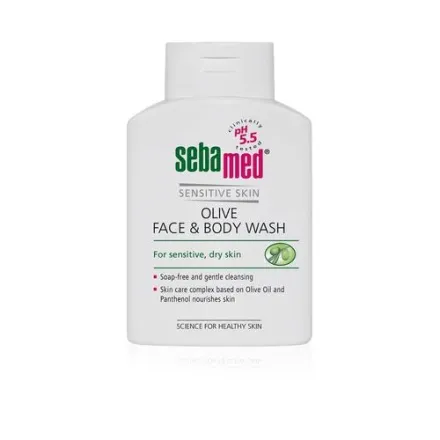Sebamed Olive Face & Body Wash - 200 ml | سيباميد غسول للوجه والجسم للبشرة الجافة والحساسة - 200 مل