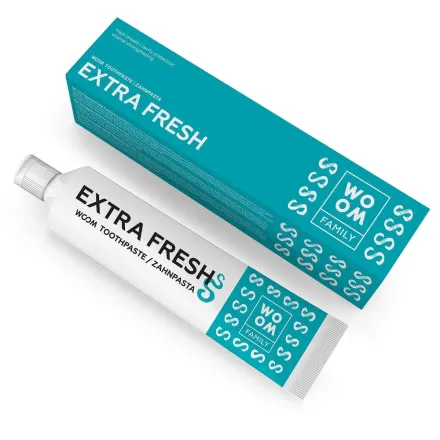 WOOM toothpaste Family Extra Fresh refres - 75ml | ووم معجون أسنان فاميلي إكسترا فريش ريفرز - 75 مل
