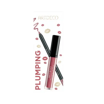 Artdeco Plumping Lip Fluid + Waterproof Lip Pencil Set - 3ml | ارديكو سيت غلوس مكثّف للشفاه + قلم تحديد شفاه مقاوم للماء - 3 مل