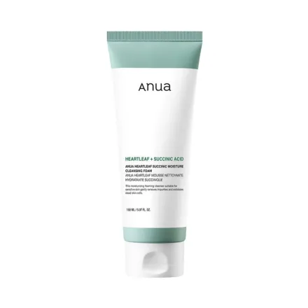Anua Heartleaf Succinic Acid Moisture Cleansing Foam - 150ml | أنوا غسول رغوي للوجه سكسينيك اسيد - 150 مل