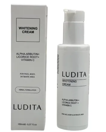 LUDITA Whitening Cream Alpha _Arbutin+ Licorice Root + Vitamin C - 150ml | لوديتا كريم تفتيح – ألفا أربوتين + جذور العرقسوس + فيتامين سي – 150 مل
