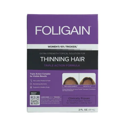 Foligain Triple Action Formula Topical Solution For Women's Thinning Hair - 59ml | فوليجين محلول الثلاثي المفعول الموضعي لعلاج تساقط الشعر للنساء – 59 مل
