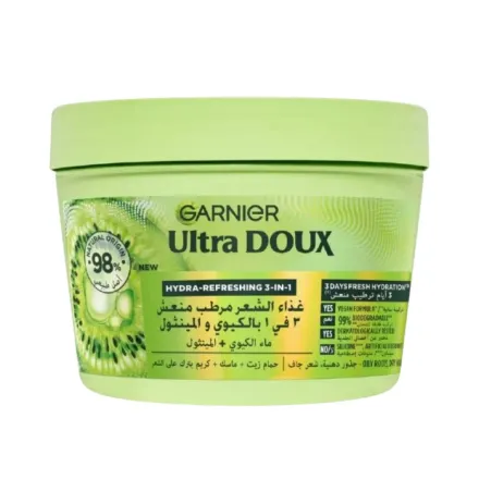 GARNIER ULTRA DOUX HAIR Refreshing 3- In 1 - 390ml | غارنييه ألترا دو كريم الشعر مرطب ومغذي 3 في 1 - 390مل