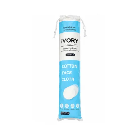IVORY Make Up Pads Cotton Face Cloth - 150 Pcs | ايفوري وسائد مكياج قطنية - 150 قطعة