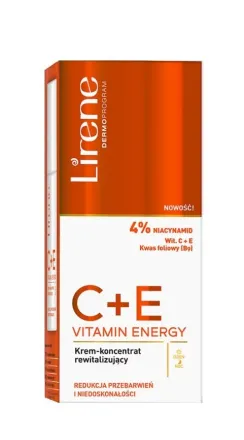 Lirene C + E Revitalizing Face Cream Concentrate - 40ml | ليرين كريم مركز و منشط للبشرة بالفيتامينات سي و اي - 40 مل