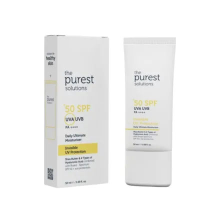 The Purest Daily Ultimate Moisturizer Solutions Invisible UV Protection Sunscreen - 50ml | ذا بيورسيت واقي شمسي و مرطب 50 مل