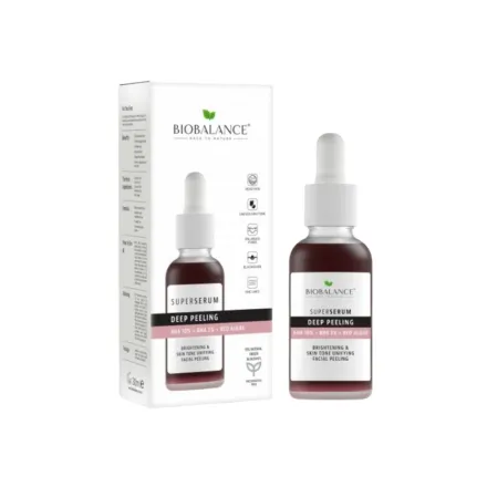 Bio Balance Super Serum Deep Peeling Aha 10% + Bha 2% + Red Algae Peeling Serum - 30ml | بايو بالانس سيروم مقشر بالاحماض الفاو بيتا هيدروكسي و الطحالب - 30 مل