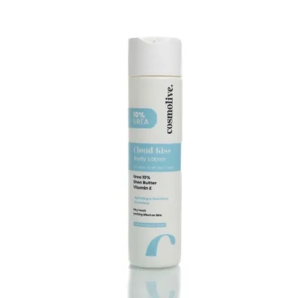 cosmolive Cloud Kiss Body Lotion 10% Urea Shea Butter Vitamin E- 300ml | كوزمو لايف لوشن للجسم 10% يوريا وزبدة الشيا وفيتامين اي - 300 مل