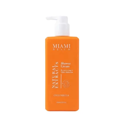 MIAMI BEACH Shower Cream Renewing + Ultra Moisture Coco Vanilla - 600ml | ميامي بيتش جل استحمام فانيلا و جوز الهند - 600مل