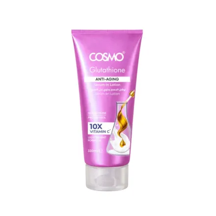 COSMO COSMETICS Glutathione Anti-Aging Serum-in-Lotion 10X Vitamin - 330ml | كوزمو كوزمتكس لوشن مضاد لعلامات التقدم بالعمر بالجلوتاثيون - 330 مل