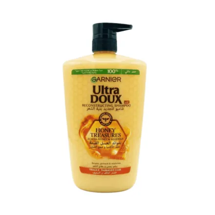 Garnier Ultra Doux Honey Treasures Shampoo - 1000ml | غارنييه ألترا دو بالعسل شـامبو لإعادة بناء الشعر-1000مل