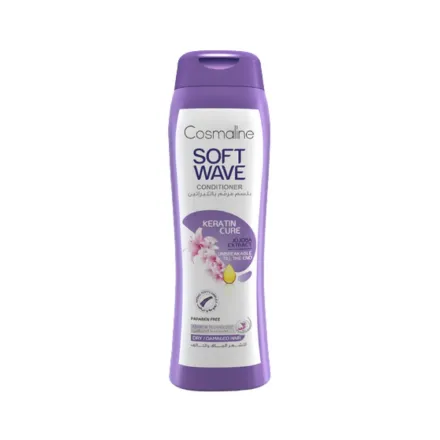 Cosmaline Soft Wave Keratin Cure Conditioner For Dry & Damaged Hair - 400ml | كوزمالين بلسم بالكيراتين للشعر الجاف والمتضرر - 400 مل