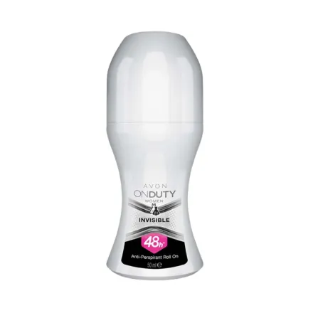 Avon ON DUTY INVISIBLE Women’s Anti-Perspirant 48hr Roll On Deodorant - 50ml | افون رول أون مضاد للتعرق للنساء- 50مل