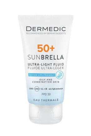 DERMEDIC Sunbrella Ultra-light fluid SPF 50+oily&combination skin - 40ml | ديرمديك واقي شمسي خفيف القوام للبشرة الدهنية و المختلطة spf50 - 40 مل